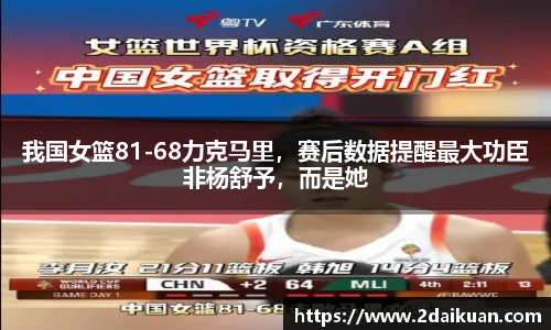 我国女篮81-68力克马里，赛后数据提醒最大功臣非杨舒予，而是她
